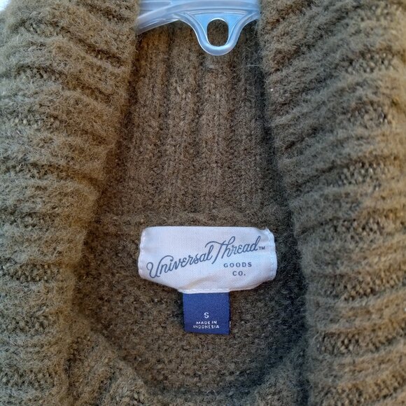 NWOT Olive Green Cozy Slouchy Turtleneck/Mockneck Sweater Size S - Picture 14 of 15